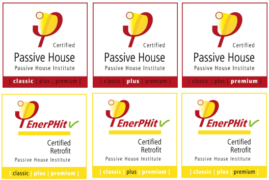 Tipos de certificación Passivhaus Classic Plus y Premium