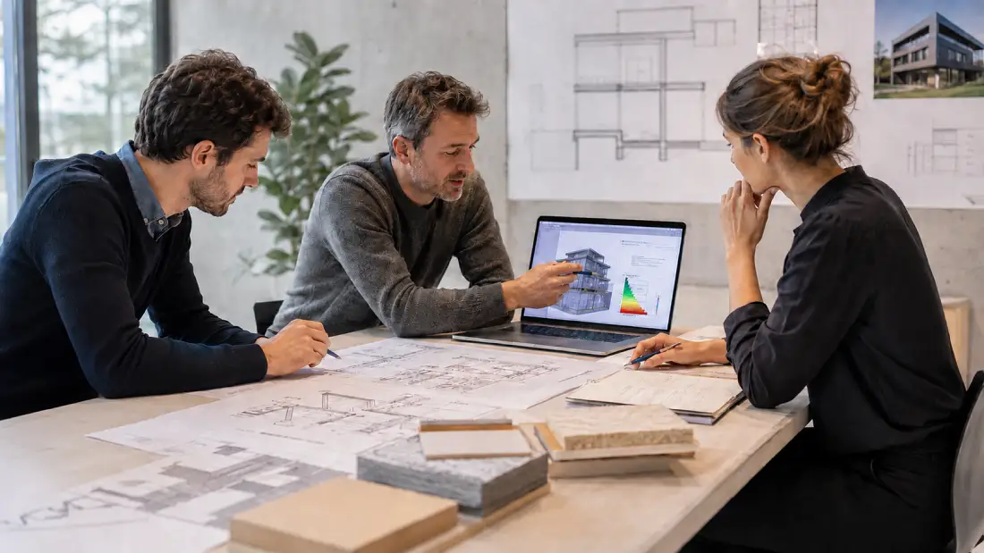 Equipo técnico Passivhaus formado por arquitecto, consultor energético y certificador